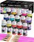 15 Colors Permanent Fabric Paint for Clothes, Fabric Paint for Canvas Textile Paint Cloth Paint Fabric Paint Set Fabric Paints Child Safe Paint for Fabric with 10 Brushes & Storage Box (60ml each)